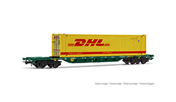 021-HR6575 - H0 - 4-achs. Containerwagen Sgnss, beladen mit 45 Container „DHL, Ep. V-VI